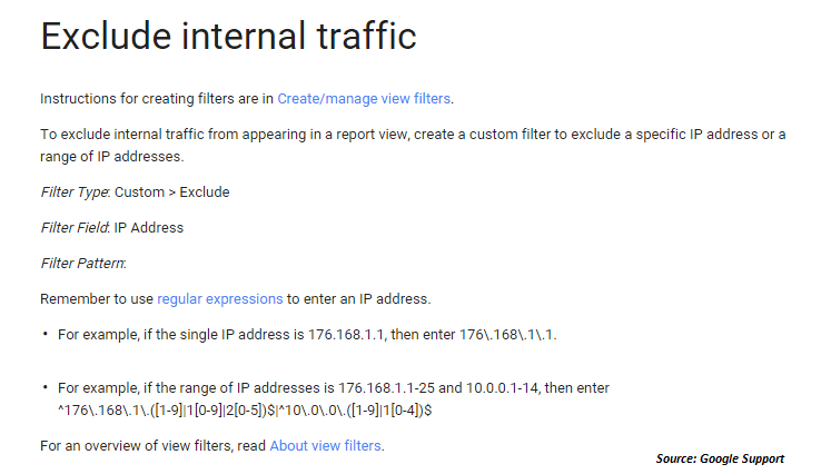 Exclude Internal Traffic Google Analytics 